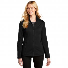 Port Authority L239 Ladies Grid Fleece Jacket - Deep Black