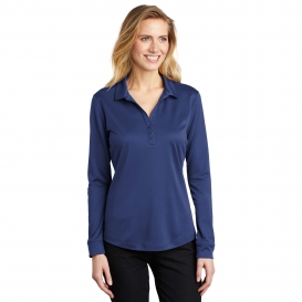 Port Authority L540LS Ladies Long Sleeve Silk Touch Performance Polo - Royal