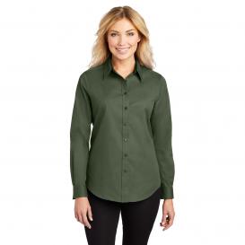 Port Authority L608 Ladies Long Sleeve Easy Care Shirt - Clover Green