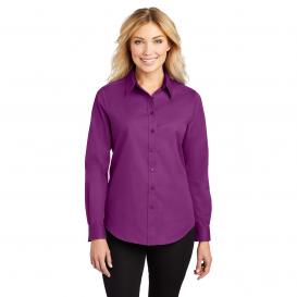 Port Authority L608 Ladies Long Sleeve Easy Care Shirt - Deep Berry