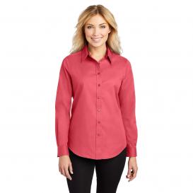 Port Authority L608 Ladies Long Sleeve Easy Care Shirt - Hibiscus