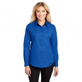 Port Authority L608 Ladies Long Sleeve Easy Care Shirt - Strong Blue