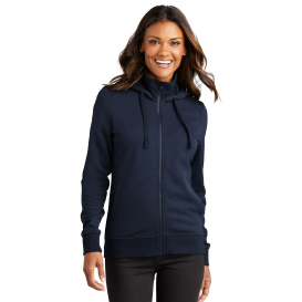 Port Authority L814 Ladies Smooth Fleece Hooded Jacket - River Blue Navy