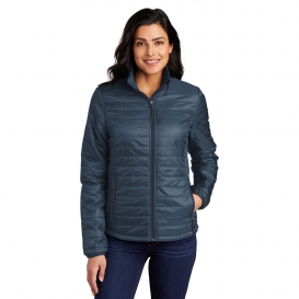 Port Authority L850 Ladies Packable Puffy Jacket - Regatta Blue/River Blue