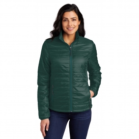 Port Authority L850 Ladies Packable Puffy Jacket - Tree Green/Marine Green