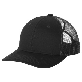 Port Authority LC111 Snapback Ponytail Trucker Cap - Black