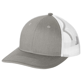 Port Authority Lc111 Snapback Ponytail Trucker Cap - Heather Grey White 