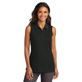 Port Authority LK110SV Ladies Dry Zone UV Micro-Mesh Sleeveless Polo - Deep Black