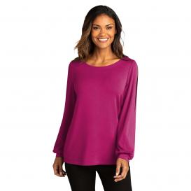 Port Authority LK5600 Ladies Luxe Knit Jewel Neck Top - Wild Berry