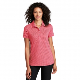 Port Authority LK646 Ladies Gingham Polo - Rich Red/White