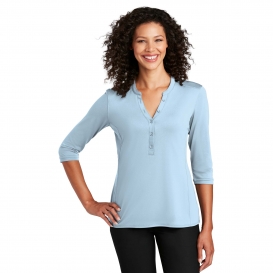 Port Authority LK750 Ladies UV Choice Pique Henley - Cloud Blue