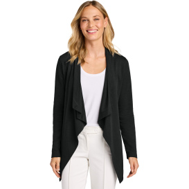 Port Authority LK820 Ladies Breakwater Open Cardigan - Deep Black