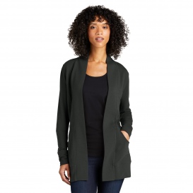 Port Authority LK825 Ladies Microterry Cardigan - Charcoal
