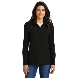 Port Authority LK829 Ladies Fairway Stretch 1/4-Zip - Deep Black