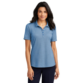 Port Authority LK830 Ladies Fine Pique Blend Polo - Aegean Blue Heather