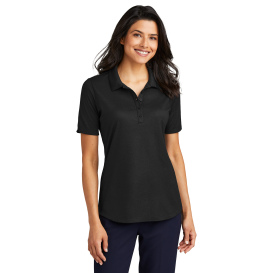 Port Authority LK830 Ladies Fine Pique Blend Polo - Black Heather