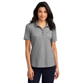 Port Authority LK830 Ladies Fine Pique Blend Polo - Charcoal Heather