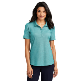 Port Authority LK830 Ladies Fine Pique Blend Polo - Dark Teal Heather