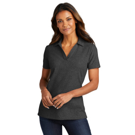 Port Authority LK867 Ladies C-FREE Cotton Blend Pique Polo - Charcoal Heather