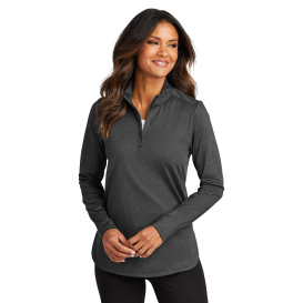 Port Authority LK880 Ladies C-FREE Double Knit 1/4-Zip - Grey Steel Heather