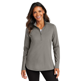 Port Authority LK880 Ladies C-FREE Double Knit 1/4-Zip - Smoke Grey