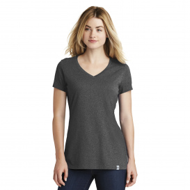 New Era LNEA101 Ladies Heritage Blend V-Neck Tee - Black Heather