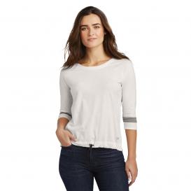 New Era LNEA136 Ladies Tri-Blend 3/4-Sleeve Tee - Fan White Solid/Shadow Grey