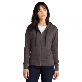 New Era LNEA141 Ladies Thermal Full-Zip Hoodie - Black Heather