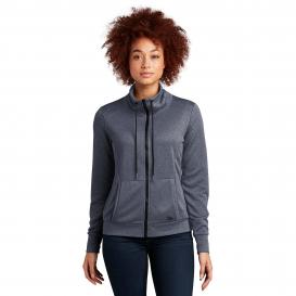 New Era LNEA530 Ladies Performance Terry Full-Zip Cowl Jacket - True Navy Heather