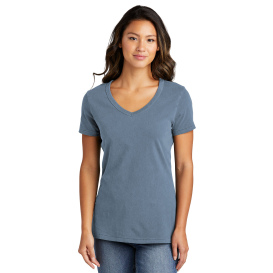 Port & Company LPC099V Ladies Beach Wash Garment-Dyed V-Neck Tee - Faded Denim