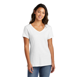 Port & Company LPC099V Ladies Beach Wash Garment-Dyed V-Neck Tee - White