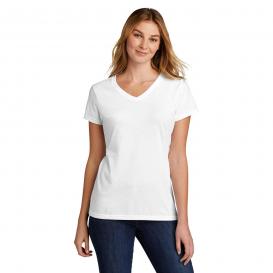 Port & Company LPC330V Ladies Tri-Blend V-Neck Tee - White