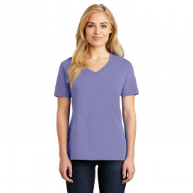 Port & Company LPC54V Ladies 5.4-oz 100% Cotton V-Neck T-Shirt - Violet