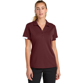 Sport-Tek LST444 Ladies Club Colorblock Polo - Maroon/White