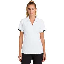 Sport-Tek LST444 Ladies Club Colorblock Polo - White/Black