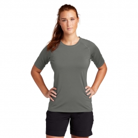 Sport-Tek LST470 Ladies Rashguard Tee - Dark Smoke Grey