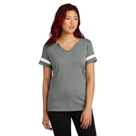 Sport-Tek LST6041 Ladies Halftime Notch Neck Tee - Vintage Heather/White