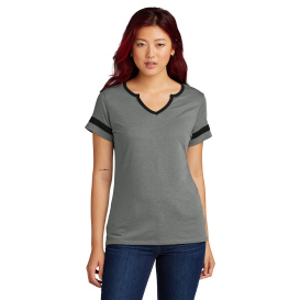 Sport-Tek LST6041 Ladies Halftime Notch Neck Tee - Vintage Heather/Black