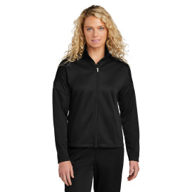 Sport-Tek LST800 Ladies Sport-Wick Fleece Full-Zip Jacket - Black/Black