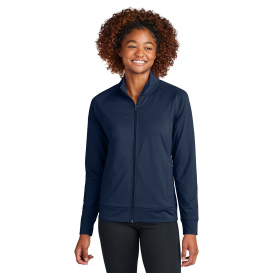 Sport-Tek LST857 Ladies Sport-Wick Stretch Full-Zip Cadet Jacket - True Navy