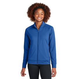 Sport-Tek LST857 Ladies Sport-Wick Stretch Full-Zip Cadet Jacket - True Royal