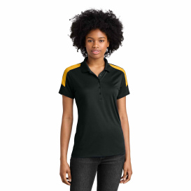 Sport-Tek LST104 Ladies Competitor United Polo - Black/Gold