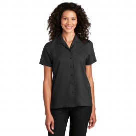 Port Authority LW400 Ladies Short Sleeve Performance Staff Shirt - Black