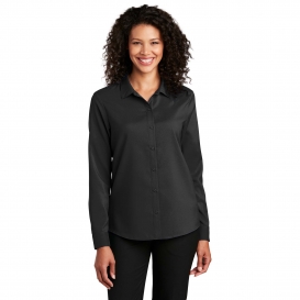 Port Authority LW401 Ladies Long Sleeve Performance Staff Shirt - Black