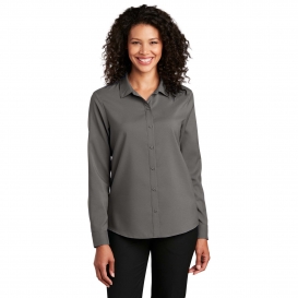 Port Authority LW401 Ladies Long Sleeve Performance Staff Shirt - Graphite