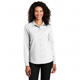Port Authority LW401 Ladies Long Sleeve Performance Staff Shirt - White