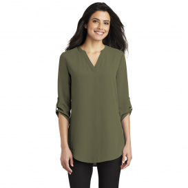 Port Authority LW701 Ladies 3/4-Sleeve Tunic Blouse - Deep Olive