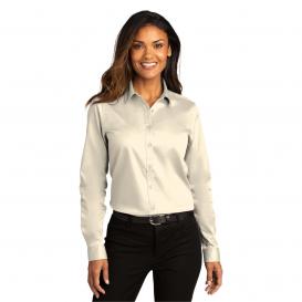Port Authority LW808 Ladies Long Sleeve SuperPro React Twill Shirt - Ecru