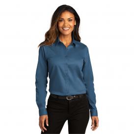 Port Authority LW808 Ladies Long Sleeve SuperPro React Twill Shirt - Regatta Blue