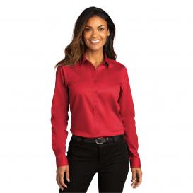 Port Authority LW808 Ladies Long Sleeve SuperPro React Twill Shirt - Rich Red